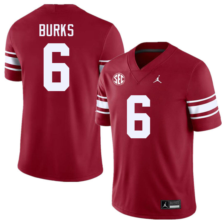 Men #6 Deion Burks Oklahoma Sooners 2024 SEC Conference College Football Jerseys-Throwback